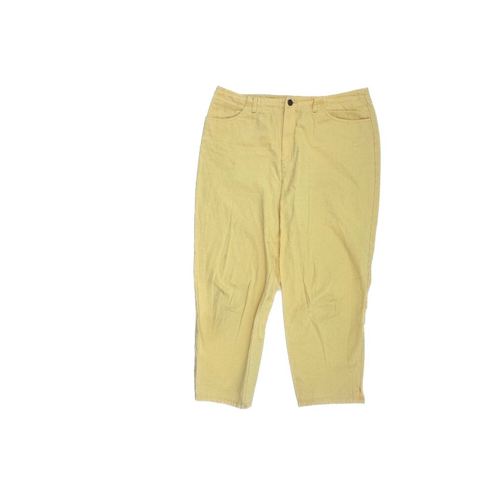 Talbots Denim Jeans Women 16 Pale Yellow Cropped High Rise 18249